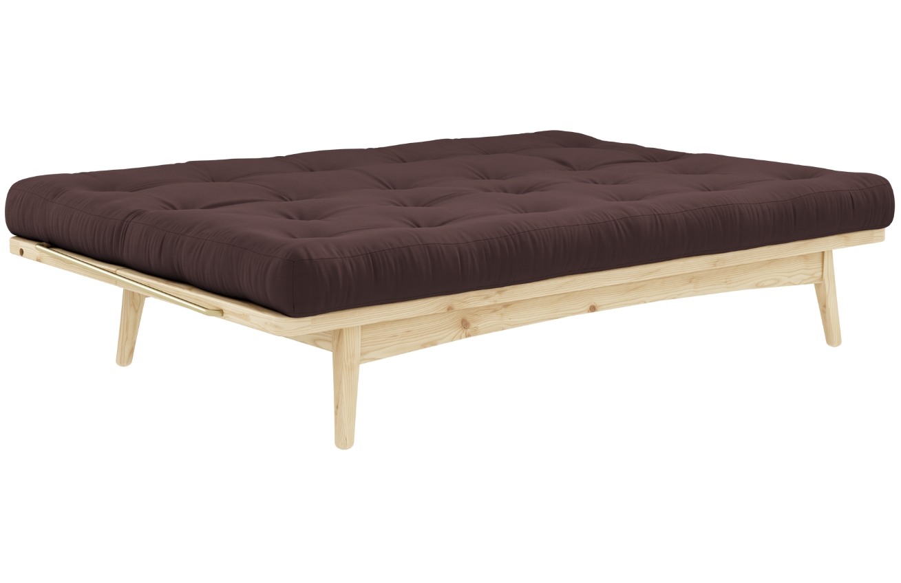Tmavě hnědá trojmístná rozkládací pohovka Karup Design Folk 190 cm