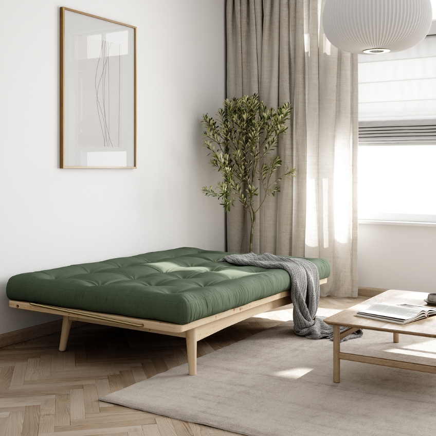 Tmavě šedá trojmístná rozkládací pohovka Karup Design Folk 190 cm