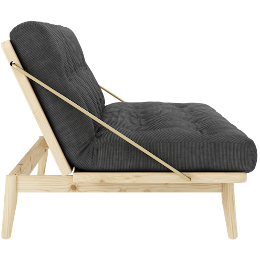 Šedá manšestrová trojmístná rozkládací pohovka Karup Design Folk 190 cm