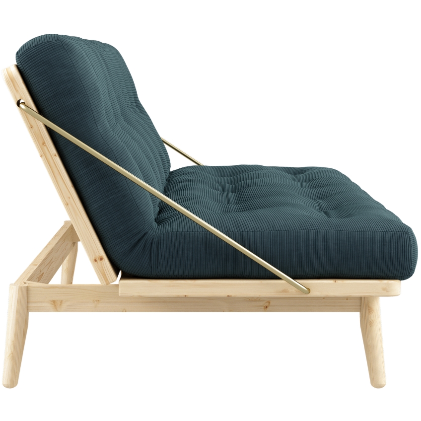 Tmavě modrá manšestrová trojmístná rozkládací pohovka Karup Design Folk 190 cm