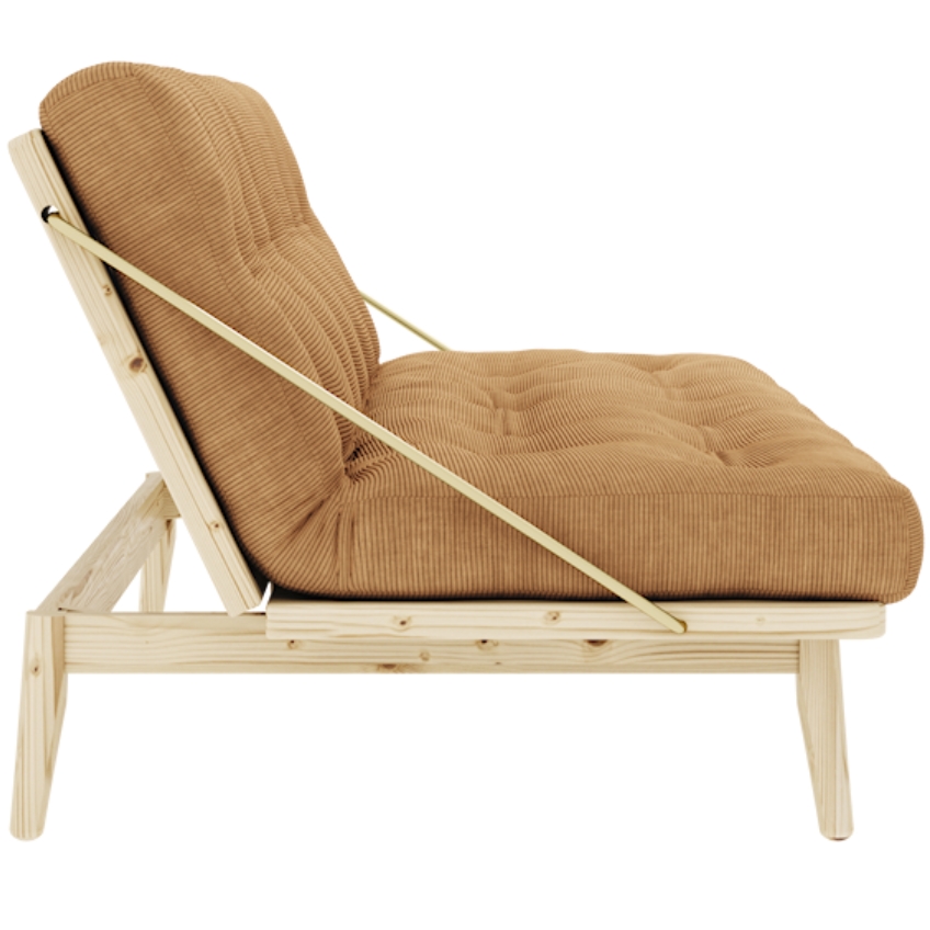 Hnědá manšestrová trojmístná rozkládací pohovka Karup Design Folk 190 cm