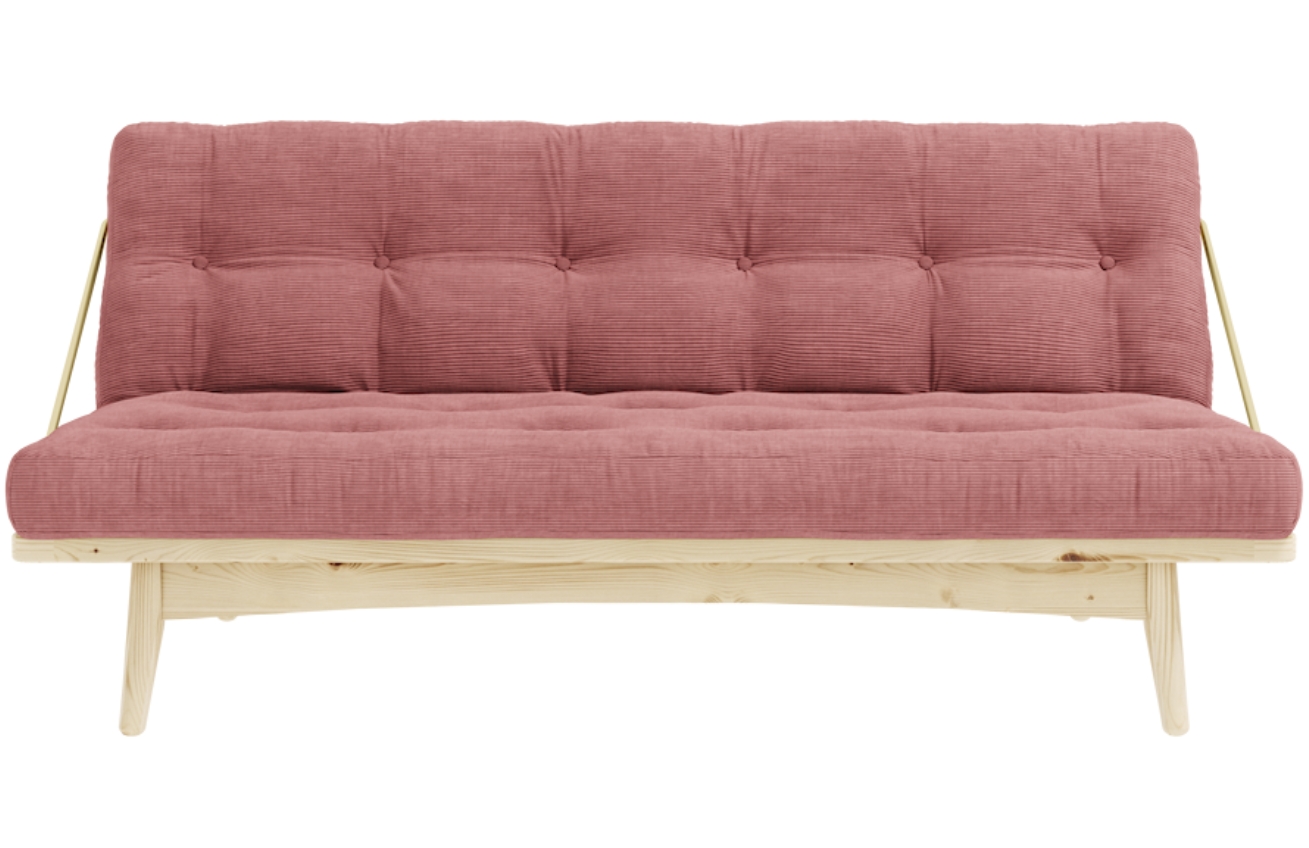 Růžová manšestrová trojmístná rozkládací pohovka Karup Design Folk 190 cm