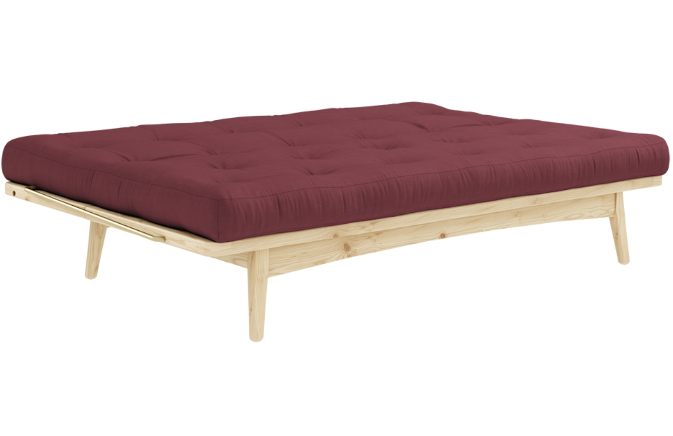 Bordově červená trojmístná rozkládací pohovka Karup Design Folk 190 cm