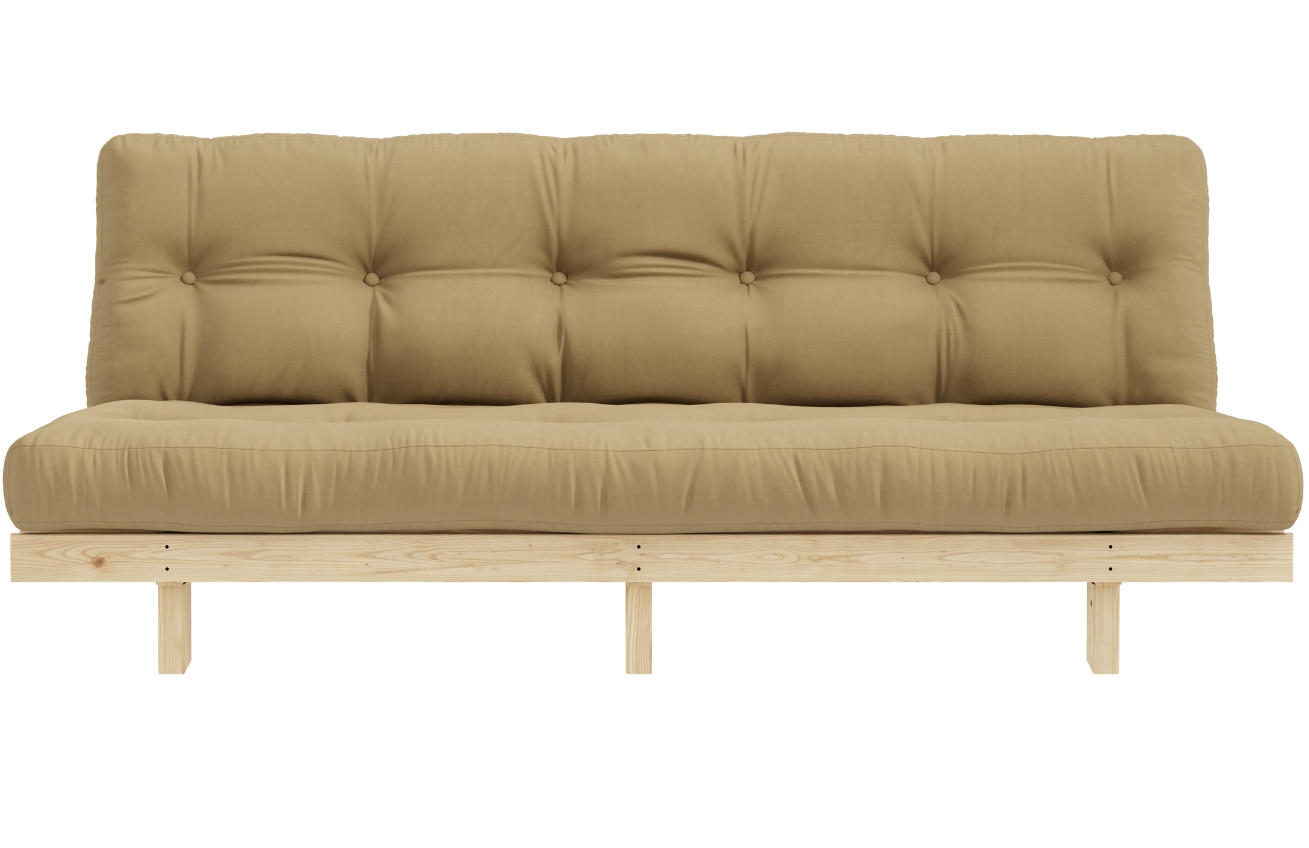 Tmavě béžová trojmístná rozkládací pohovka Karup Design Lean 190 cm