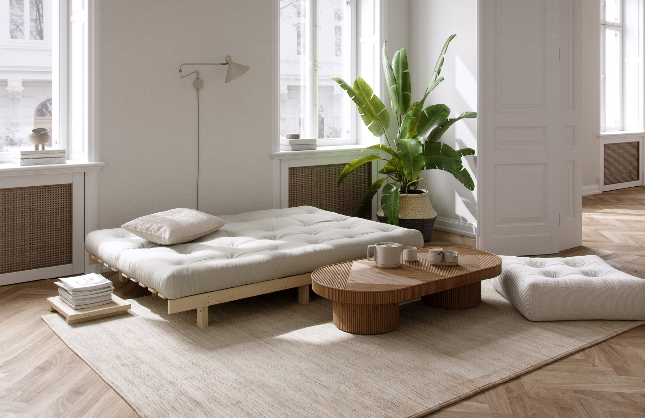 Tmavě šedá trojmístná rozkládací pohovka Karup Design Lean 190 cm