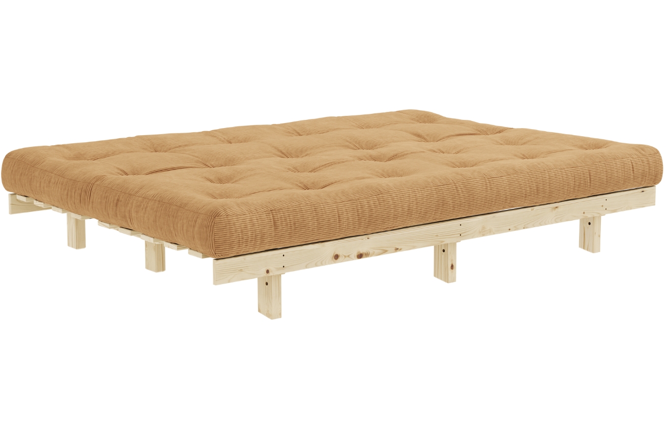 Hnědá manšestrová trojmístná rozkládací pohovka Karup Design Lean 190 cm