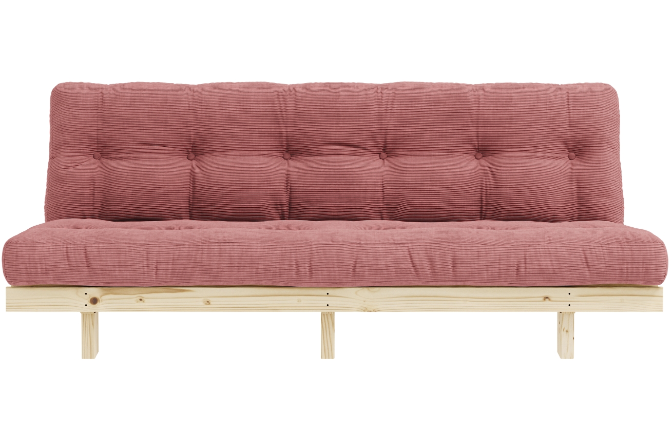 Růžová manšestrová trojmístná rozkládací pohovka Karup Design Lean 190 cm