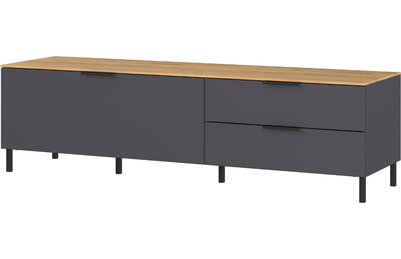 Grafitově šedý TV stolek GEMA Coven 162 x 40 cm