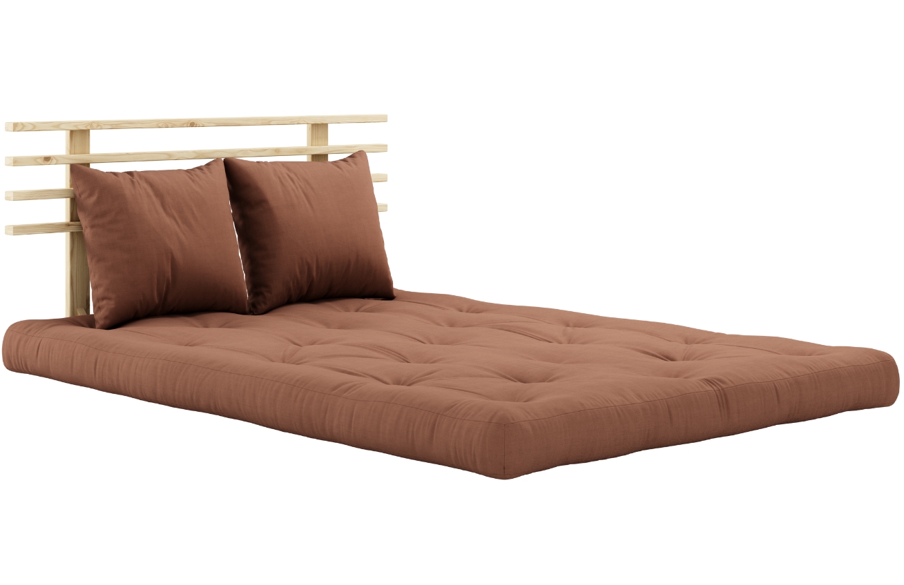 Hnědá dvoumístná rozkládací pohovka Karup Design Shin Sano 140 cm