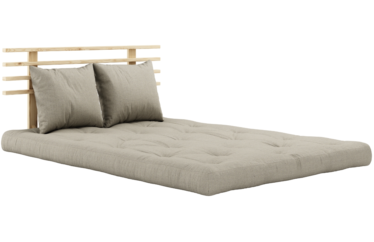 Šedá lněná dvoumístná rozkládací pohovka Karup Design Shin Sano 140 cm