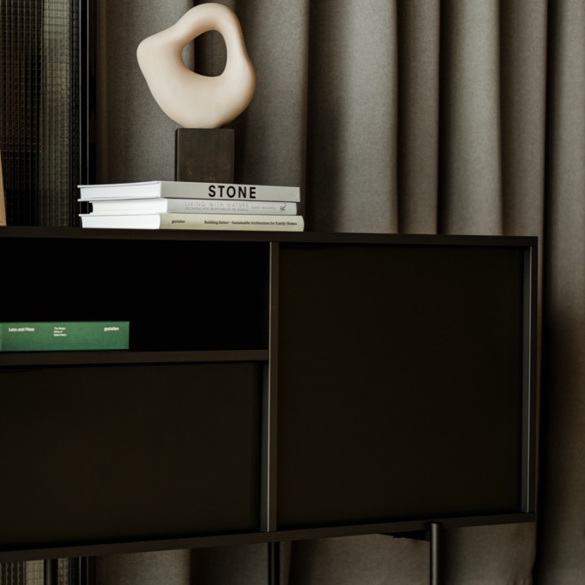 noo.ma Čern&aacute; komoda Bau 180 x 50 cm