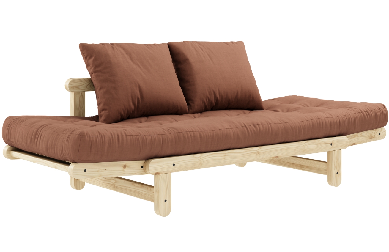 Hnědá dvoumístná rozkládací pohovka Karup Design Beat 162 cm