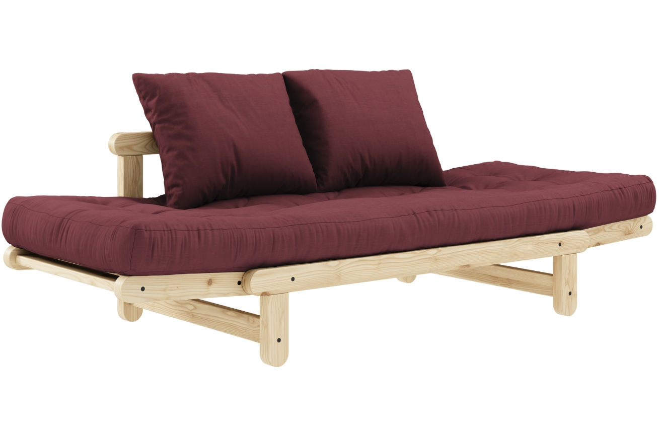 Bordově červená dvoumístná rozkládací pohovka Karup Design Beat 162 cm