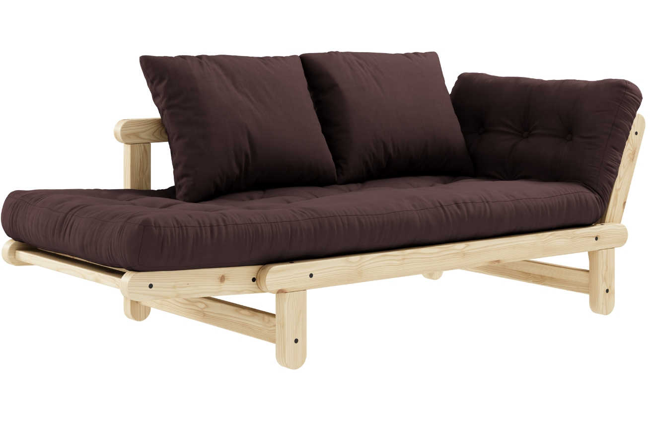 Tmavě hnědá dvoumístná rozkládací pohovka Karup Design Beat 162 cm