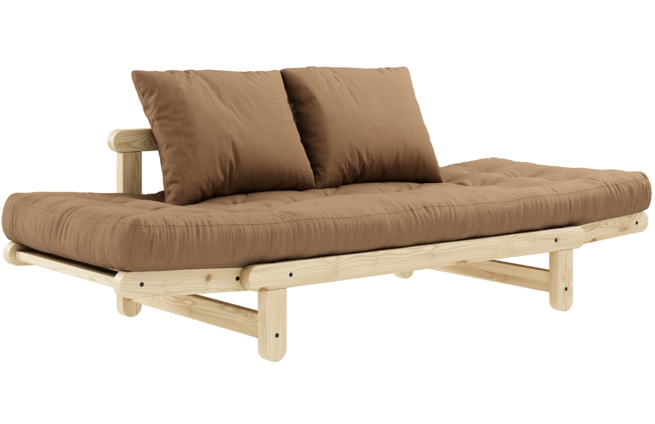 Světle hnědá dvoumístná rozkládací pohovka Karup Design Beat 162 cm