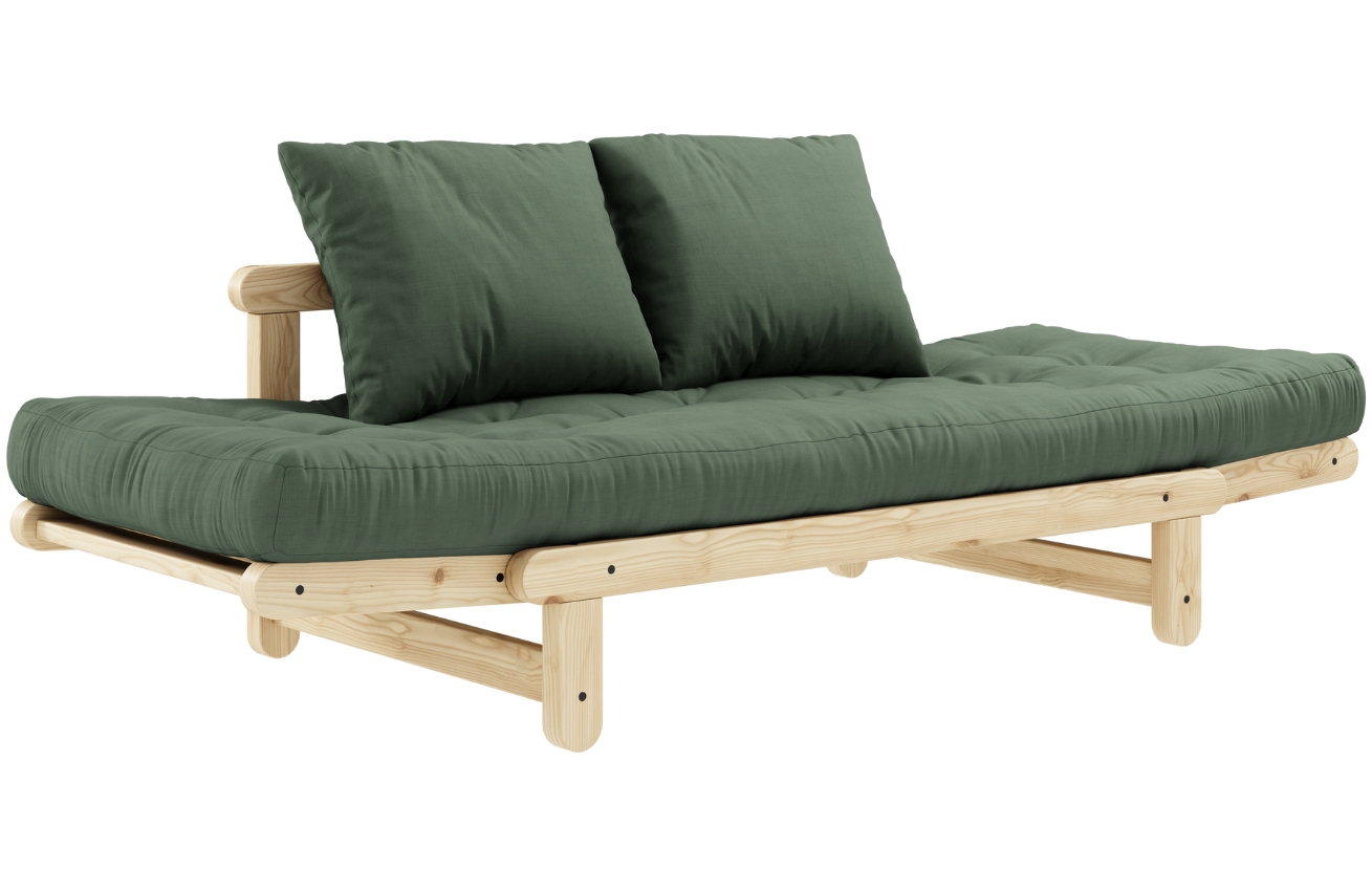 Zelená dvoumístná rozkládací pohovka Karup Design Beat 162 cm