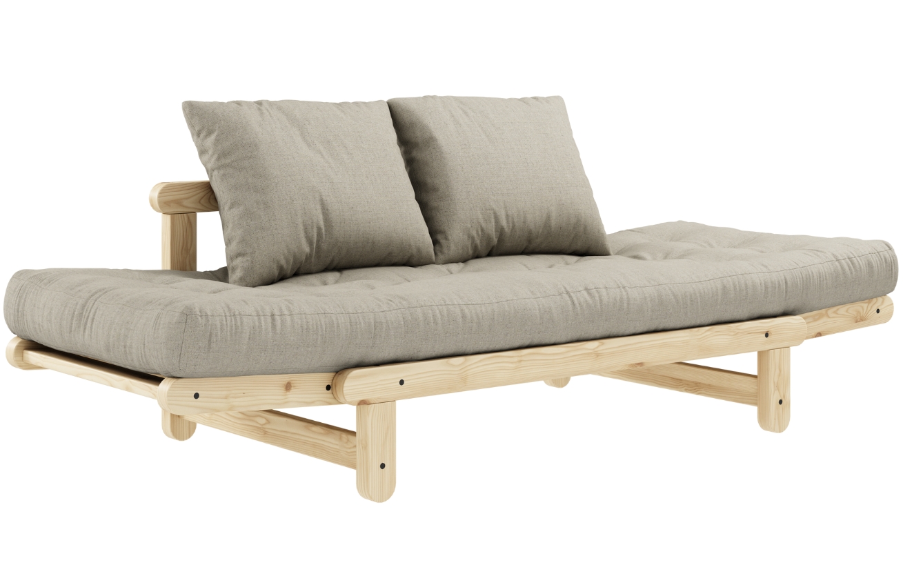 Šedá lněná dvoumístná rozkládací pohovka Karup Design Beat 162 cm