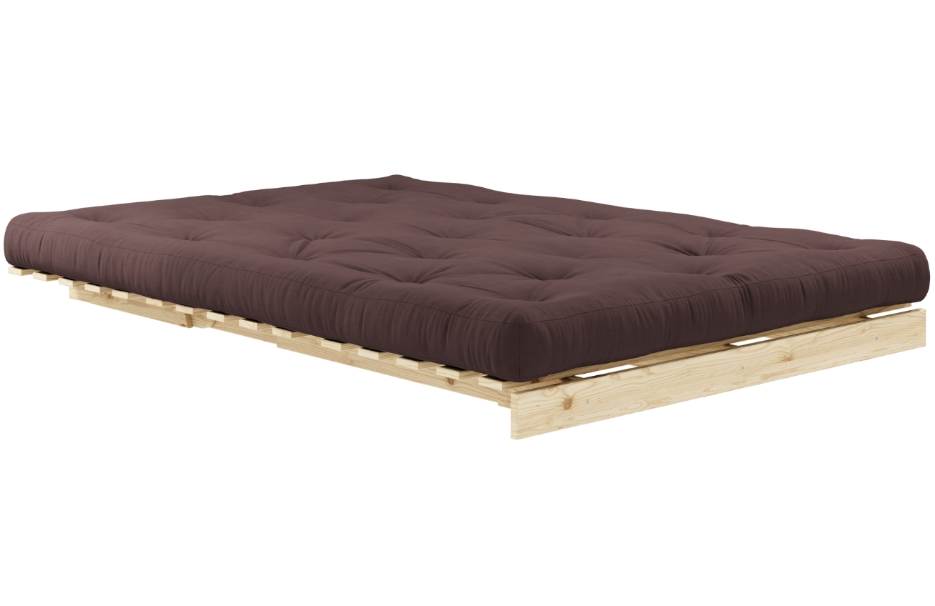 Tmavě hnědá dvoumístná rozkládací pohovka Karup Design Roots 140 cm