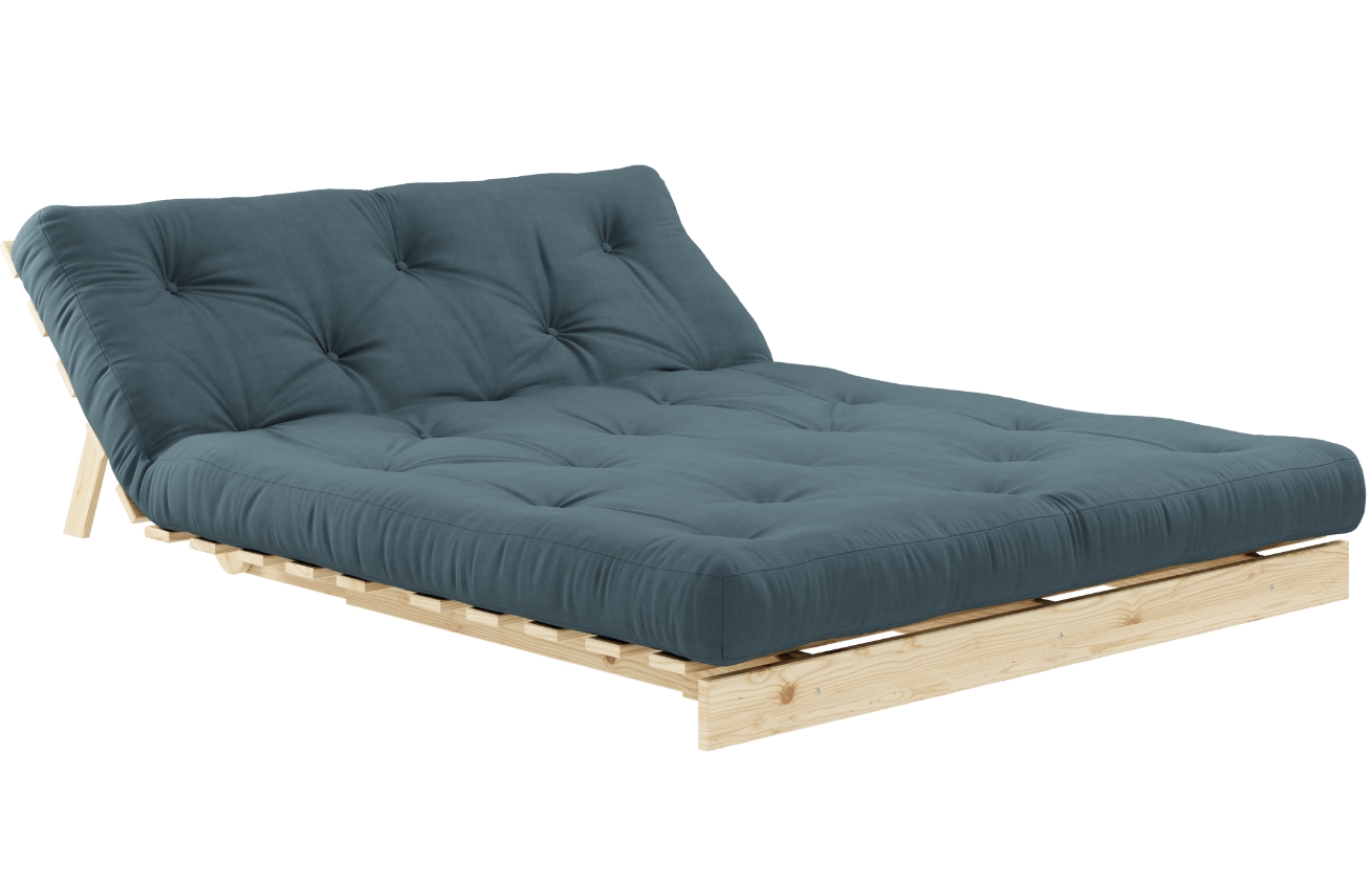 Petrolejově modrá dvoumístná rozkládací pohovka Karup Design Roots 140 cm