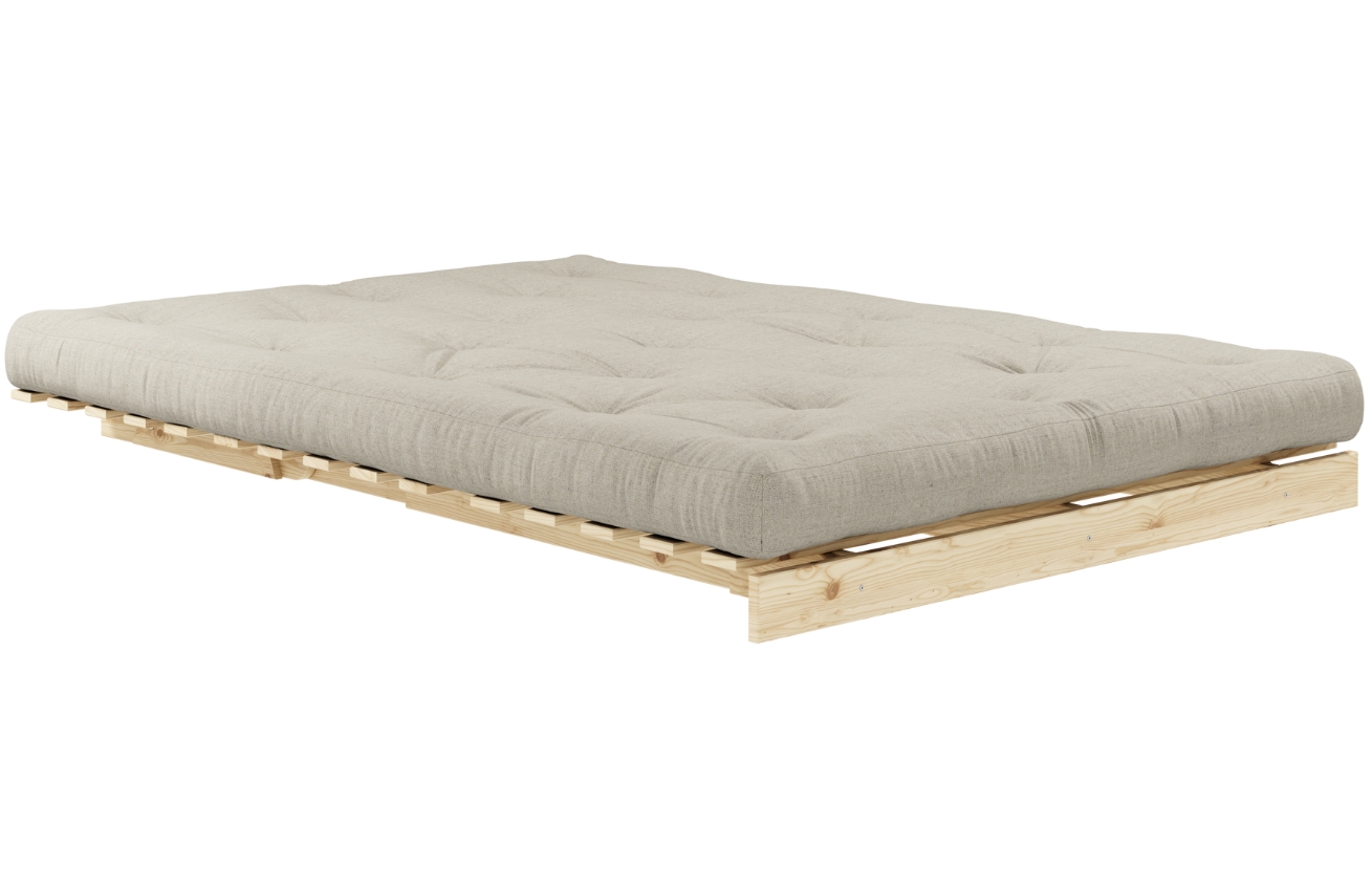 Šedá lněná dvoumístná rozkládací pohovka Karup Design Roots 140 cm