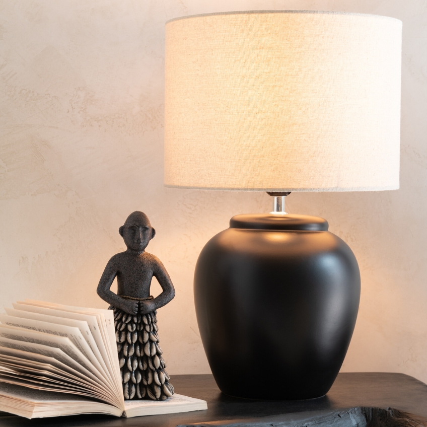 Černá keramická stolní lampa J-line Jully 62 cm