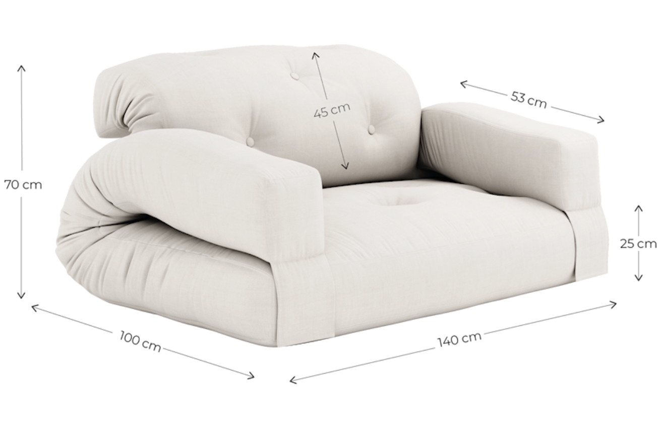 Petrolejově modrá dvoumístná rozkládací pohovka Karup Design Hippo 140 cm