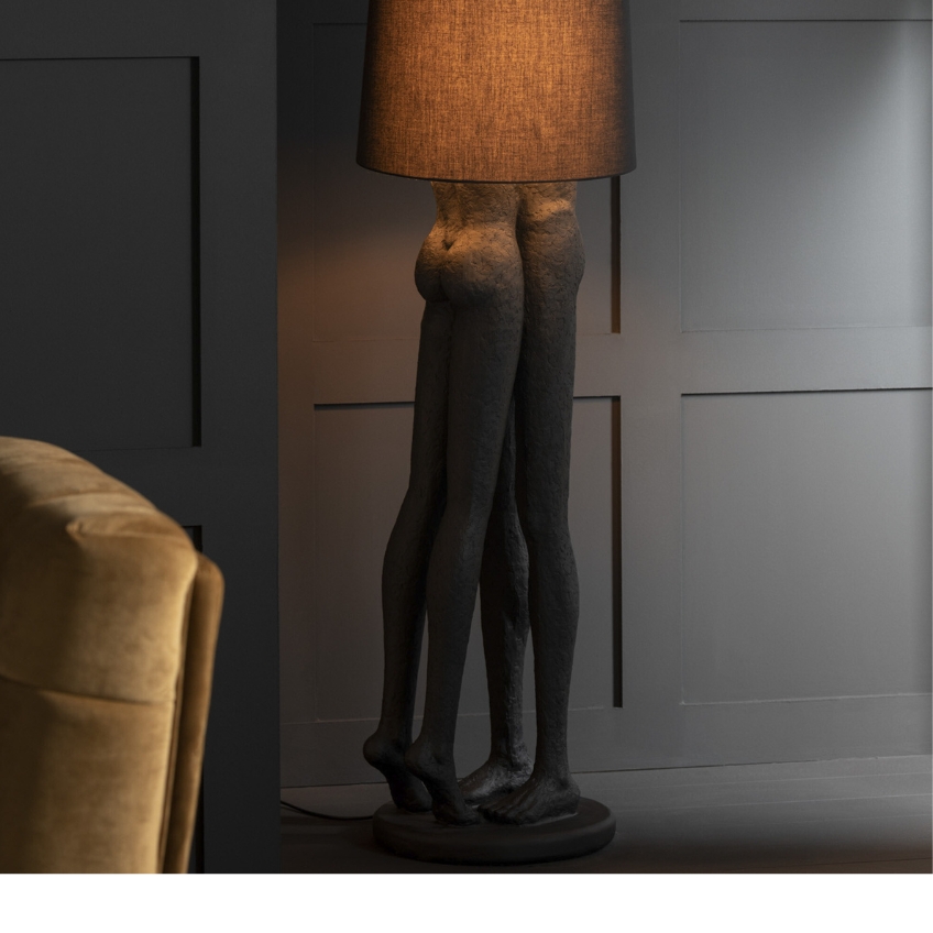 Černá stojací lampa J-line Couple 89,5 cm