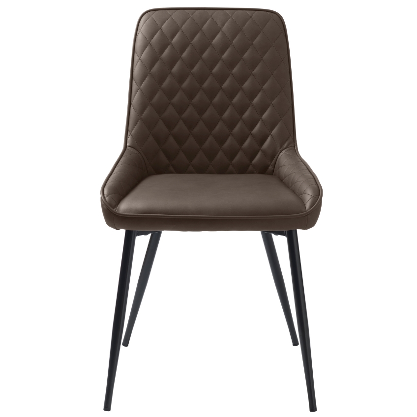 Tmavě hnědá koženková jídelní židle Unique Furniture Milton