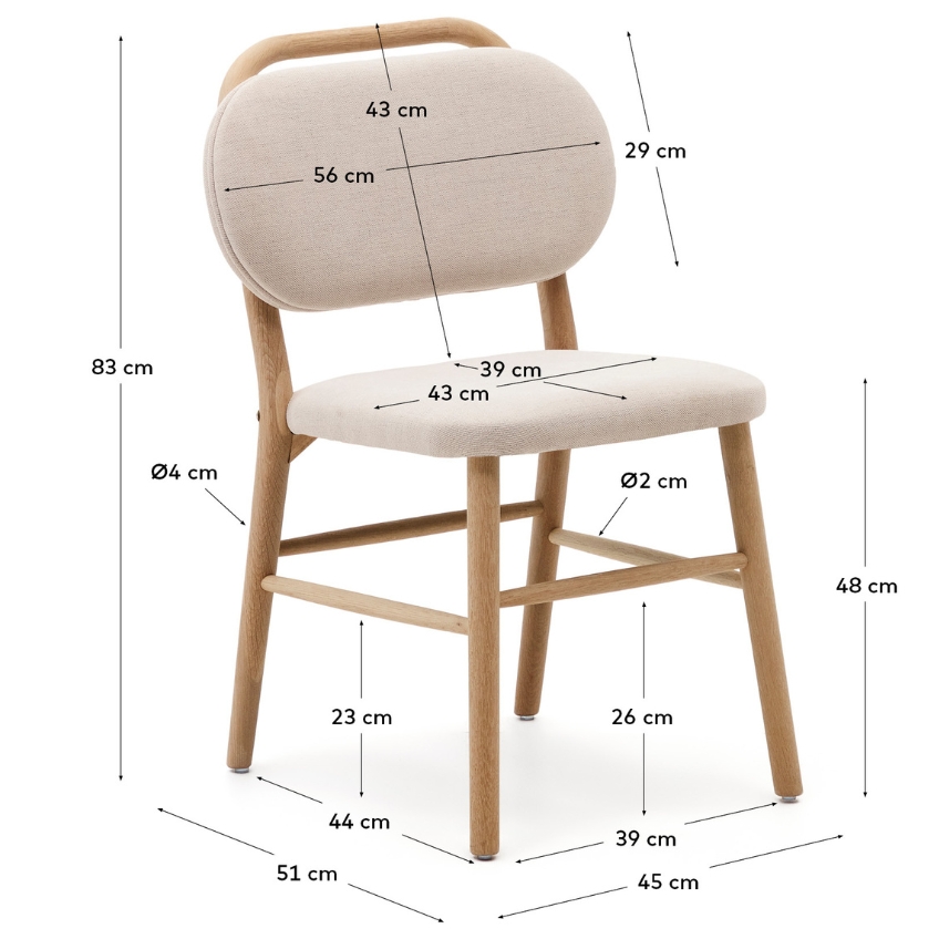 Béžová čalouněná jídelní židle Kave Home Helda