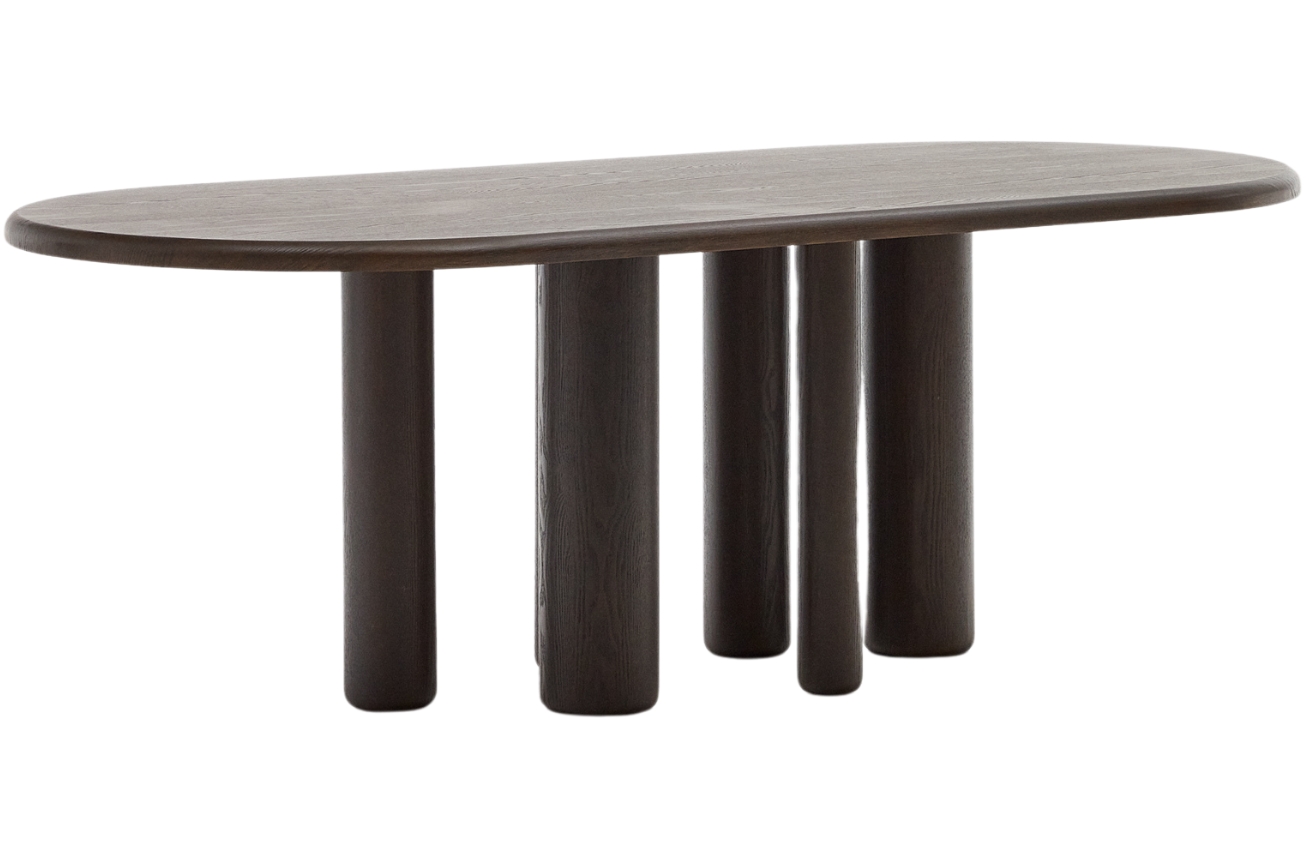 Tmavě hněd&yacute; dřevěn&yacute; j&iacute;deln&iacute; stůl Kave Home Mailen 220 x 105 cm