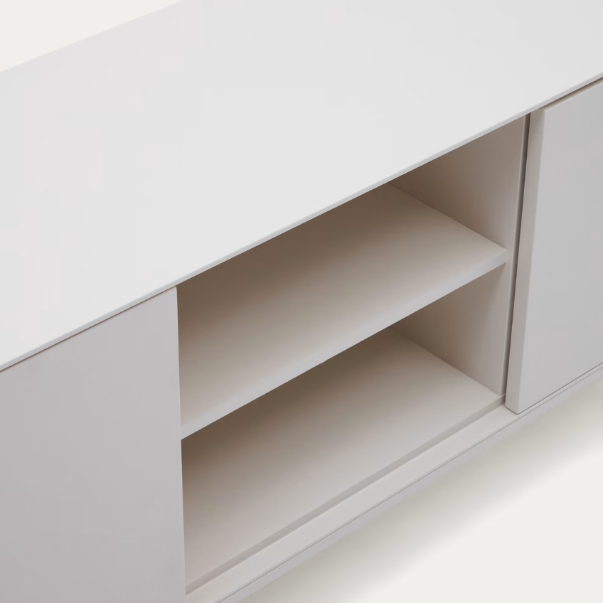 Bílý lakovaný TV stolek Kave Home Vedrana II. 195 x 40 cm