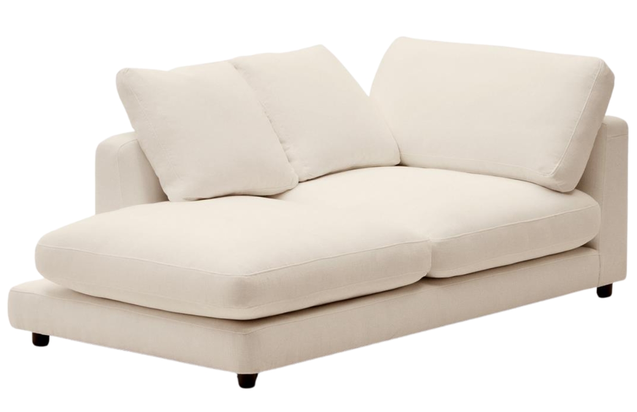 Béžová čalouněná lenoška Kave Home Gala 193 cm, levá