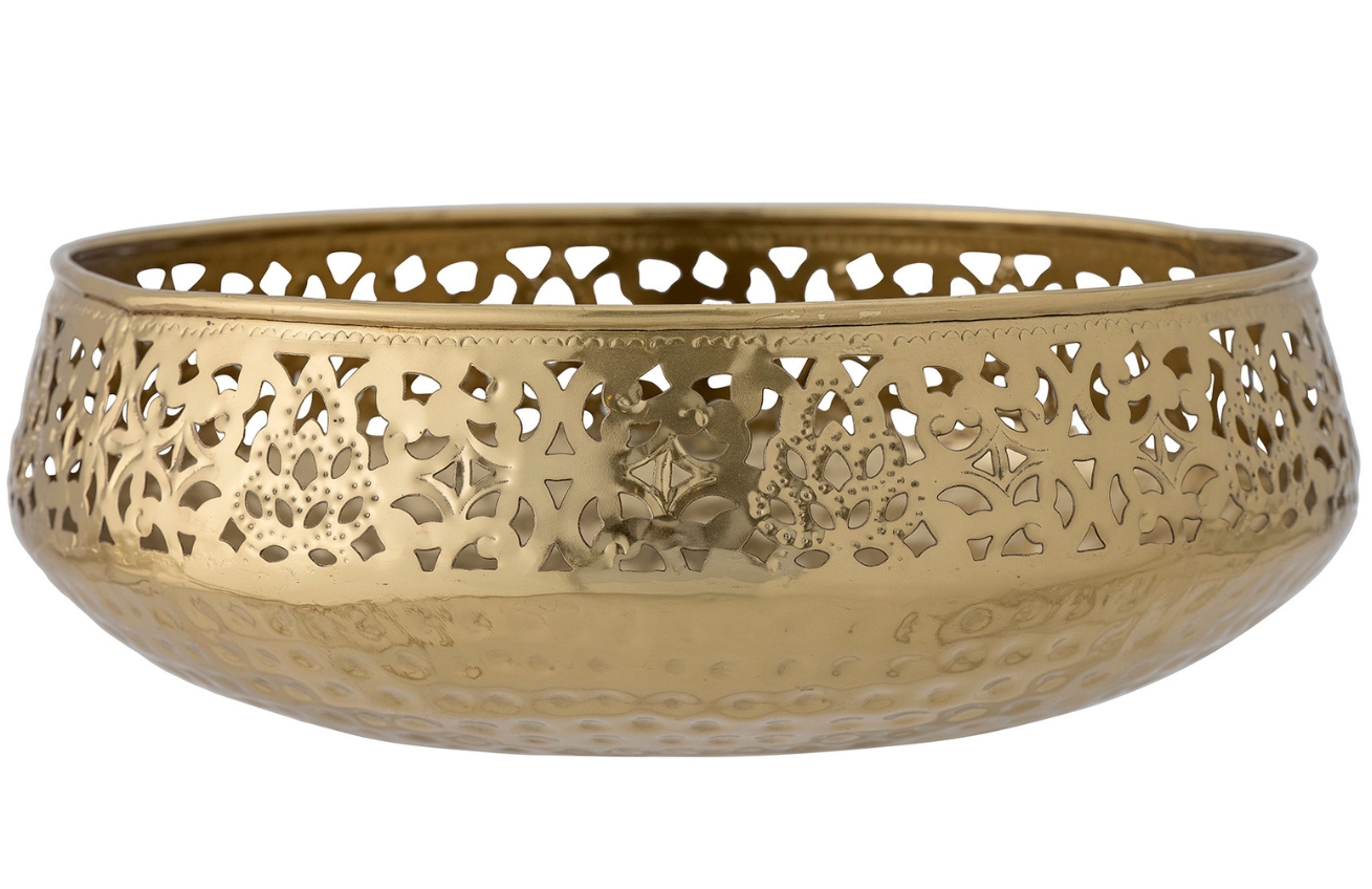 Zlatá kovová dekorativní mísa Bloomingville Aisha 35,5 cm