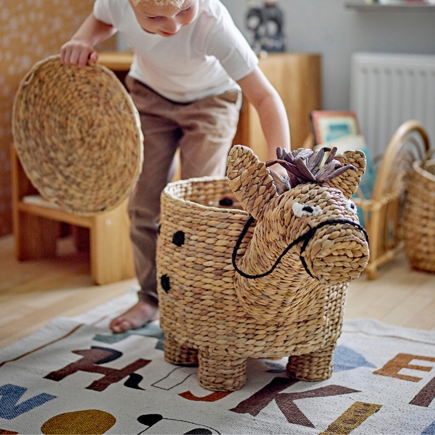 Béžový bavlněný koberec Bloomingville Memmo 110 x 110 cm