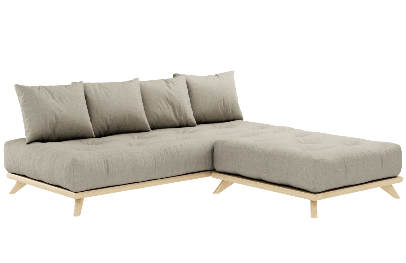 Šedá lněná trojmístná pohovka Karup Design Senza 200 cm