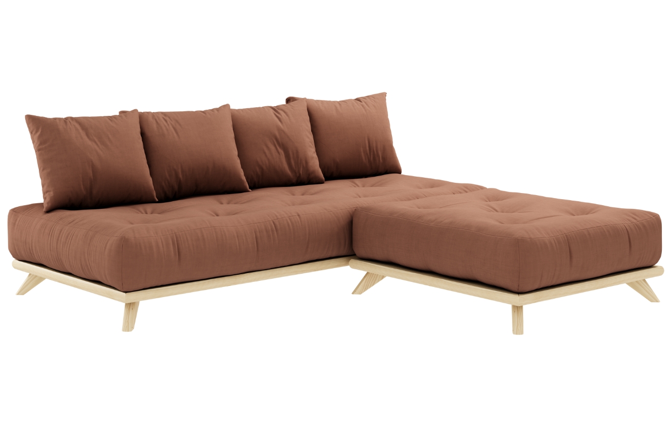 Hnědá podnožka Karup Design Senza 100 x 90 cm