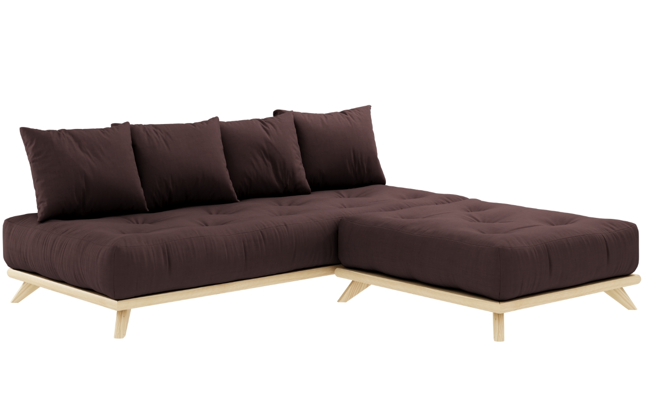 Tmavě hnědá podnožka Karup Design Senza 100 x 90 cm