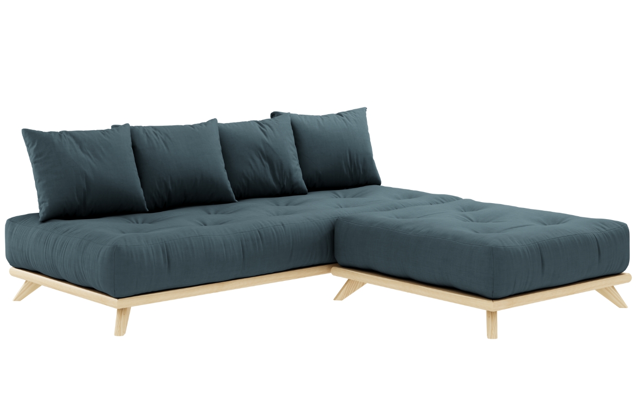 Petrolejově modrá podnožka Karup Design Senza 100 x 90 cm