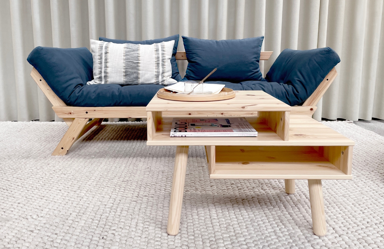 Tmavě béžová dvoumístná rozkládací pohovka Karup Design Bebop 174 cm
