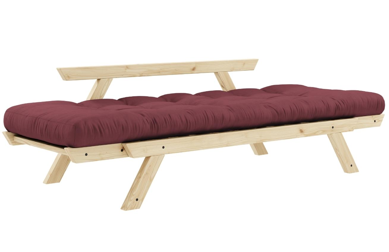 Bordově červená dvoumístná rozkládací pohovka Karup Design Bebop 174 cm