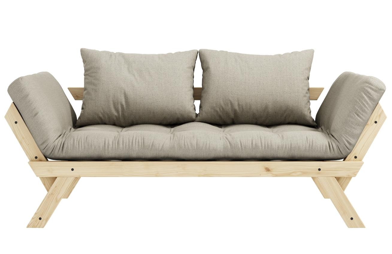 Šedá lněná dvoumístná rozkládací pohovka Karup Design Bebop 174 cm