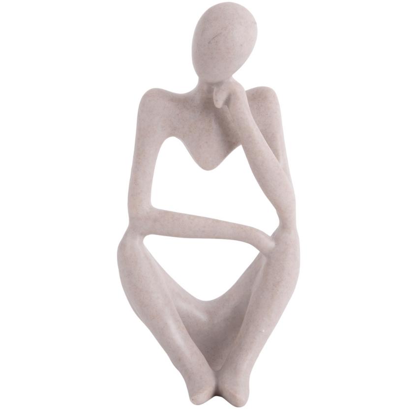 Present time Světle šedá dekorativní soška Wonder 23,5 cm