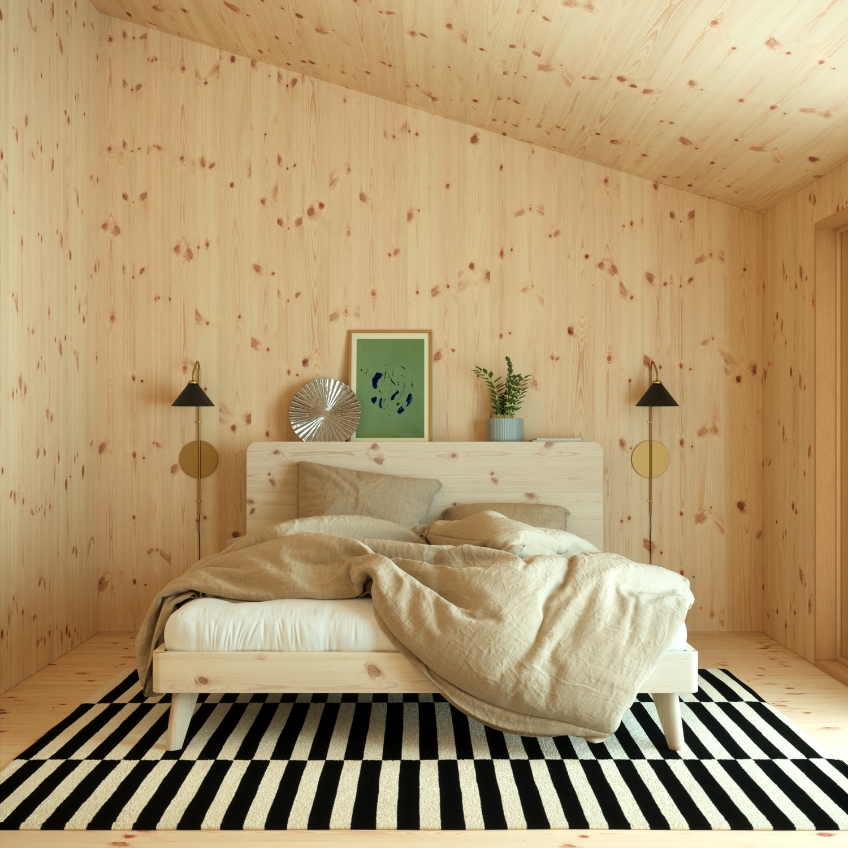 Dřevěná dvoulůžková postel Karup Design Retreat 160 x 200 cm