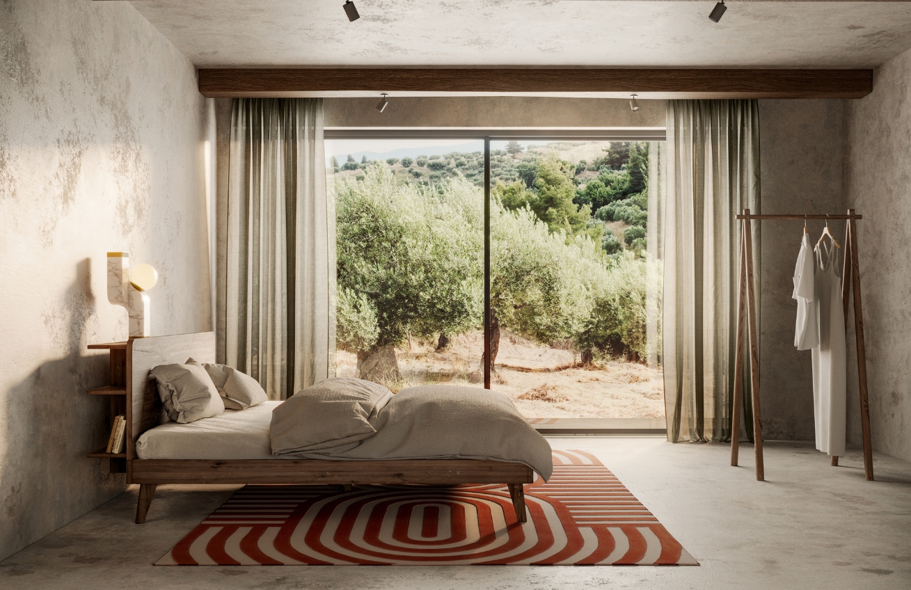 Hnědá dřevěná dvoulůžková postel Karup Design Retreat 160 x 200 cm