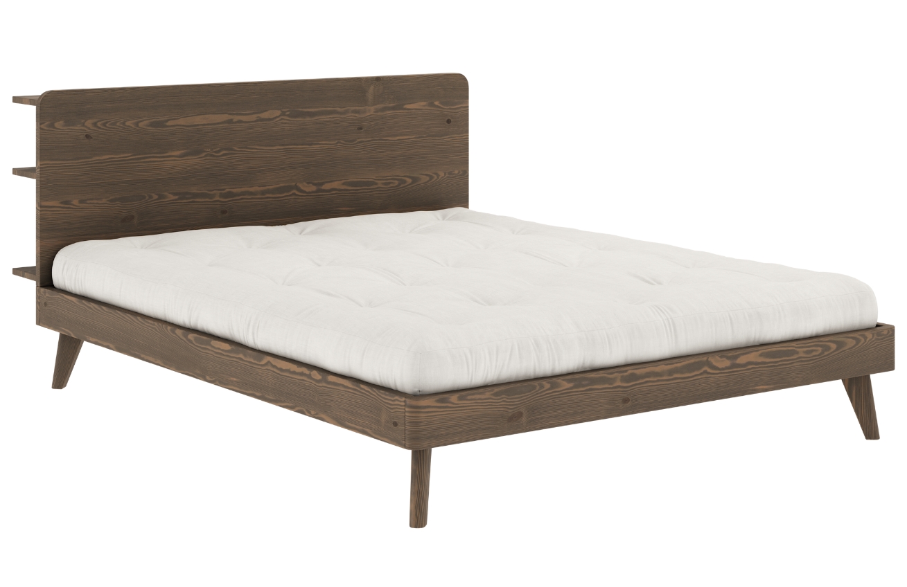 Hnědá dřevěná dvoulůžková postel Karup Design Retreat 180 x 200 cm