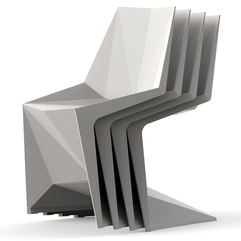 VONDOM Bílá plastová jídelní židle VOXEL
