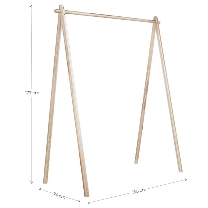 Hnědý dřevěný věšák Karup Design Hongi 177 x 150 cm