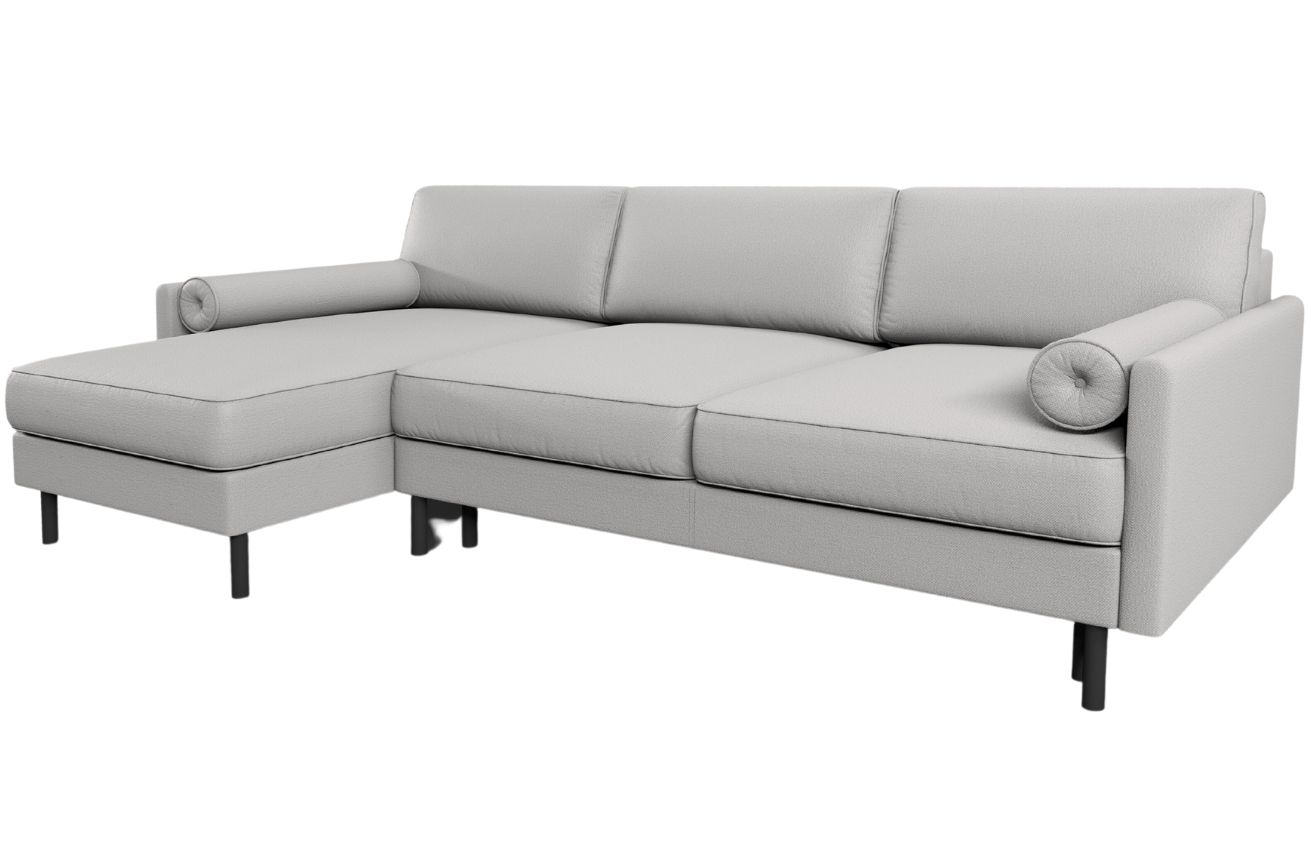 Micadoni Světle šedá čalouněná rohová rozkládací pohovka MIDACONI Scott 212 cm, levá