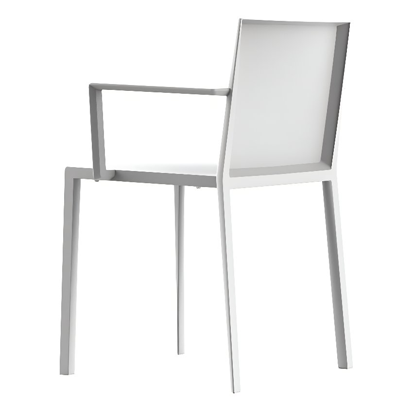 VONDOM Bílá plastová jídelní židle QUARTZ s područkami