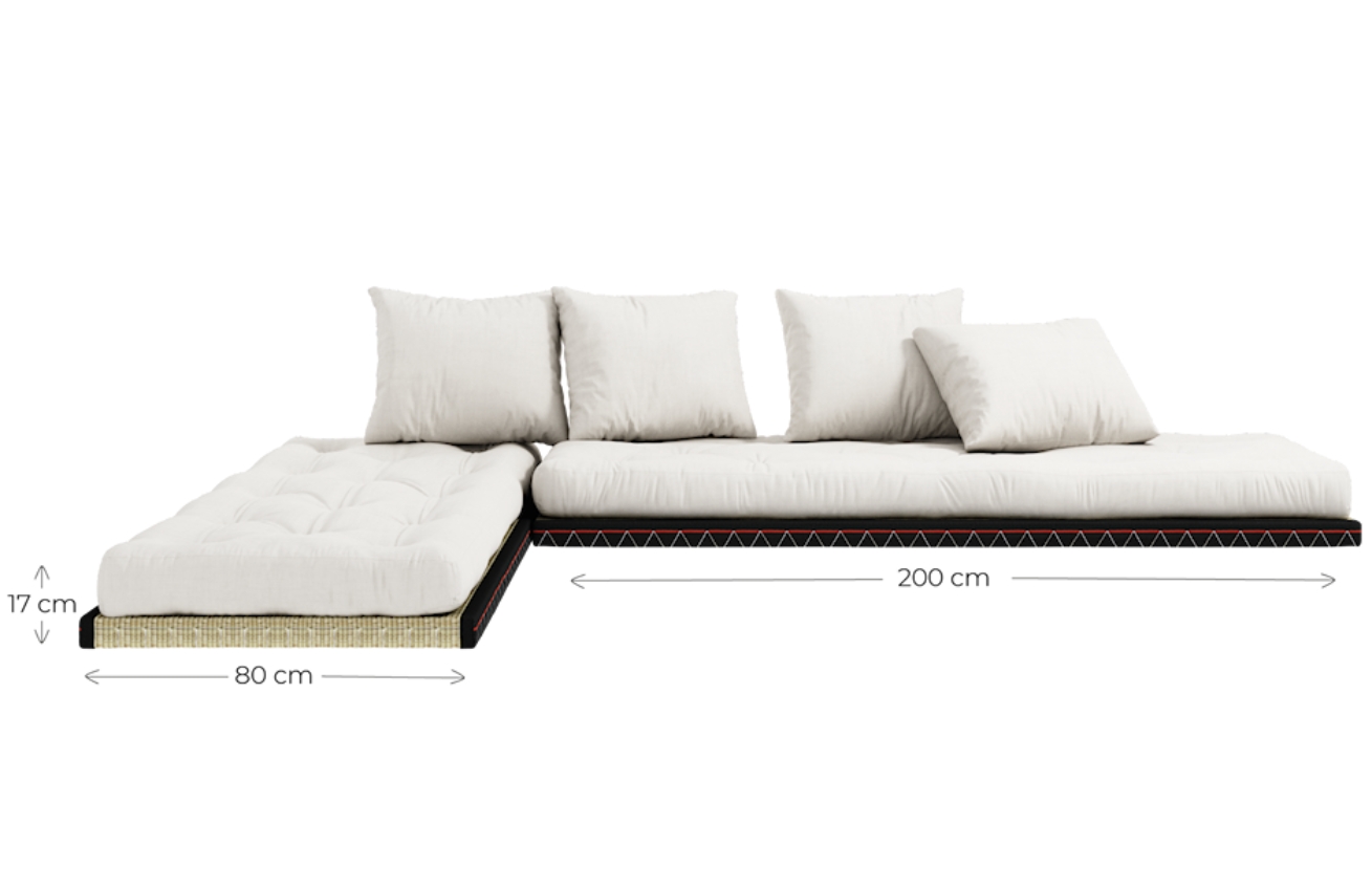 Tmavě béžová trojmístná rozkládací pohovka Karup Design Chico 200 cm